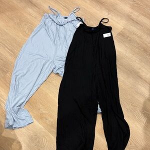 Bundle of 2 Old Navy Sunday Sleep Knit Jersey Jumpsuit NWT blue and black